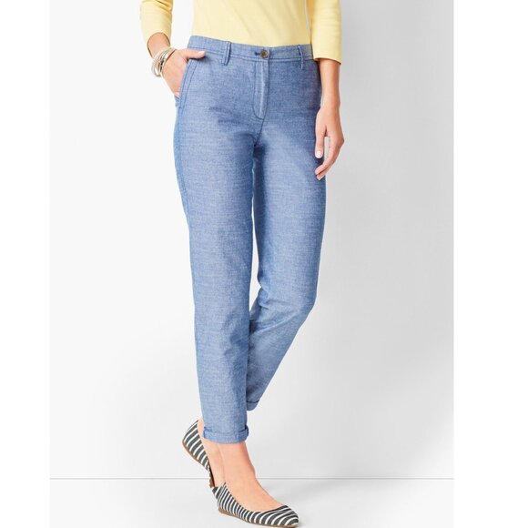 Talbots Girlfriend Chambray Chinos Size 16P NWT - Picture 1 of 2